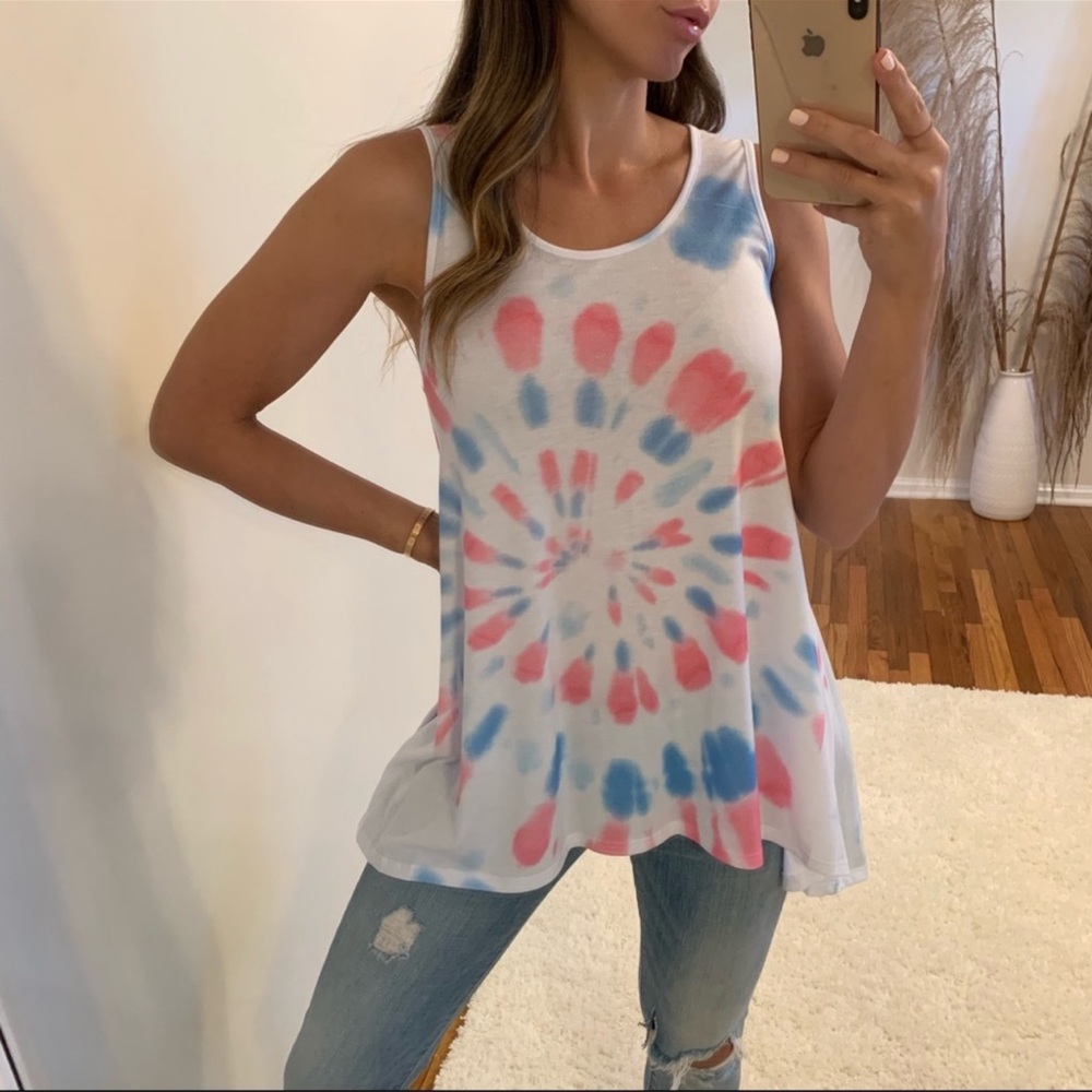Cheerful Tie Dye Tunic Tank